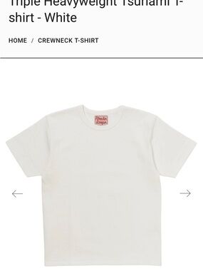 Wonder Looper Triple Heavyweight Tsunami Crewneck T-Shirt - White Size S